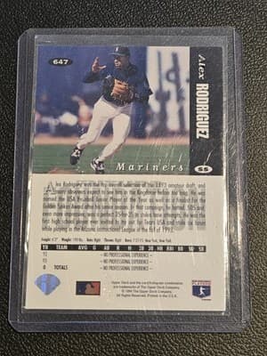 1994 Collector's Choice #647 Alex Rodriguez - Thumbnail 2