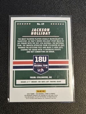 2022 Panini Stars & Stripes USA Baseball #69 Jackson Holliday Longevity - Thumbnail 2