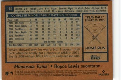 2022 Topps Archives #116 Royce Lewis - Thumbnail 2