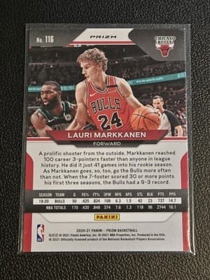 2020-21 Panini Prizm #116 Lauri Markkanen Red Ice Prizms - Thumbnail 2