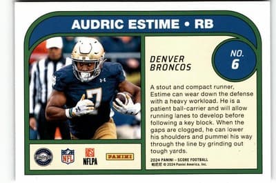 2024 Score #6 Audric Estime Protential Red - Thumbnail 2