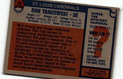 1976 Topps #26 Ron Yankowski - Thumbnail 2