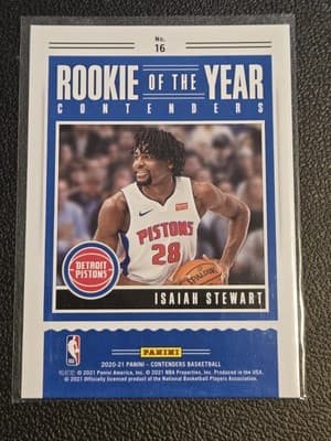 2020-21 Panini Contenders #16 Isaiah Stewart Rookie of the Year Contenders - Thumbnail 2