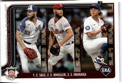 2025 Topps #272 National League Leaders ERA ( Sale / Wheeler / Imanaga)