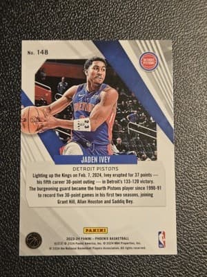 2023-24 Panini Phoenix #148 Jaden Ivey Phoenix Blue Ice - Thumbnail 2