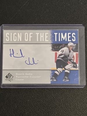 2000-01 SP Authentic #HS Henrik Sedin Sign of the Times