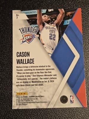 2023-24 Panini Phoenix #7 Cason Wallace Instant Phenom Silver RC - Thumbnail 2