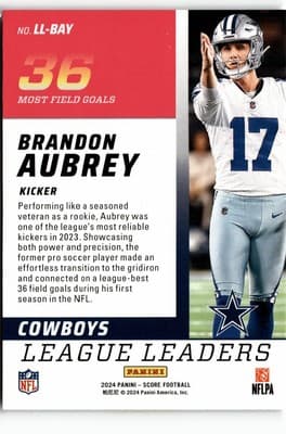 2024 Score #LL-BAY Brandon Aubrey League Leaders - Thumbnail 2