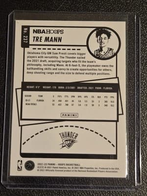 2021-22 Hoops #237 Tre Mann Yellow - Thumbnail 2