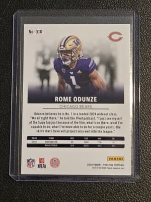 2024 Panini Prestige #310 Rome Odunze - Thumbnail 2