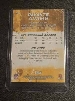 2015 Topps Fire #97 Davante Adams Silver - Thumbnail 2