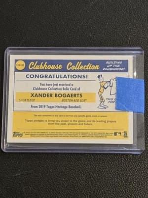 2019 Topps Heritage Xander Bogaerts Clubhouse Collection Relics Gold #/99 - Thumbnail 2