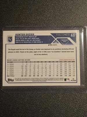 2023 Topps #637 Hunter Dozier Gold #/2023 - Thumbnail 2