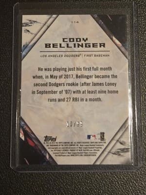 2018 Topps Fire #114 Cody Bellinger Purple #/99 - Thumbnail 2