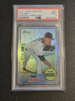2017 Topps Heritage #THC-463 Jon Gray Chrome Purple Refractor PSA 9