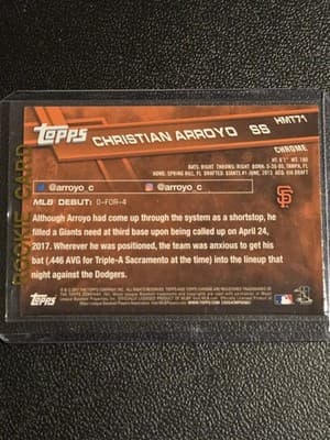 2017 Topps Chrome Update #HMT71 Christian Arroyo - Thumbnail 2
