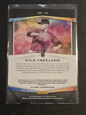 2019 Panini Chronicles #16 Kyle Freeland Ascension Red #/50 - Thumbnail 2