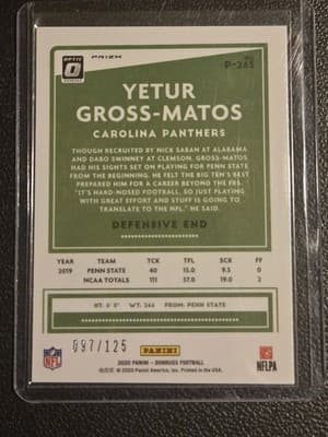 2020 Donruss #P-263 Yetur Gross-Matos Optic Preview Blue #/125 - Thumbnail 2