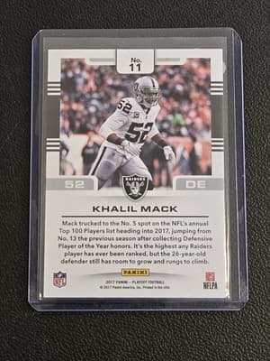 2017 Panini Playoff #11 Khalil Mack Gridiron Force 3rd Down #/25 - Thumbnail 2