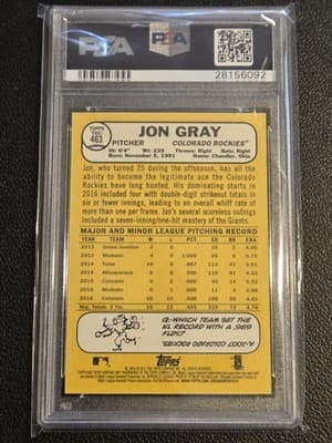 2017 Topps Heritage #THC-463 Jon Gray Chrome Purple Refractor PSA 9 - Thumbnail 2