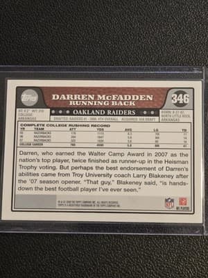2008 Topps #346 Darren McFadden - Thumbnail 2