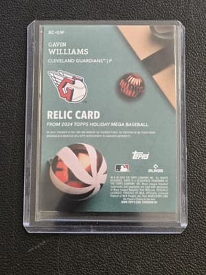 2024 Topps Holiday #RC-GW Gavin Williams Relics - Thumbnail 2