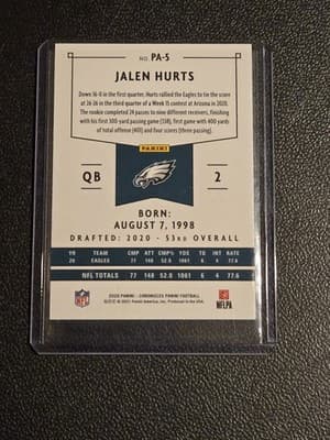 2020 Panini Chronicles #PA-5 Jalen Hurts Panini - Thumbnail 2