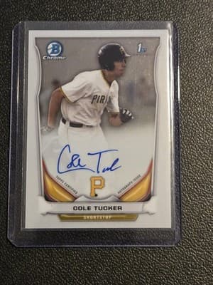 2014 Bowman Draft #BCA-CT Cole Tucker Chrome Draft Pick Autographs