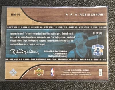 2006-07 Upper Deck Hardcourt #HM-PS Peja Stojakovic Materials - Thumbnail 2