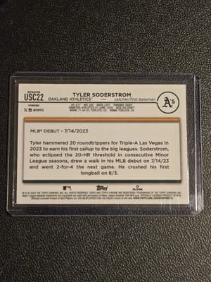 2024 Topps Chrome Update #USC22 Tyler Soderstrom Prism Refractors - Thumbnail 2