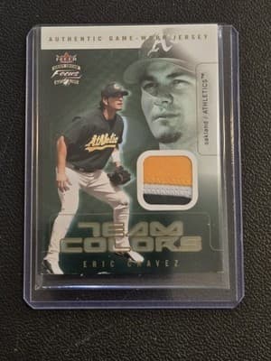 2003 Fleer Focus Jersey Edition Eric Chavez Team Colors Jersey Multi Color #/250