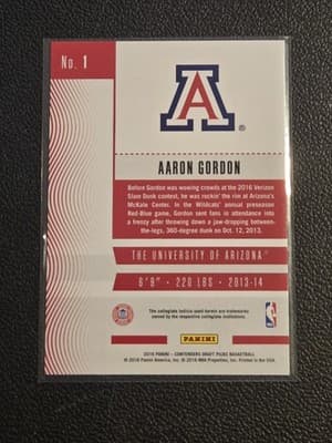 2016 Panini Contenders Draft Picks #1 Aaron Gordon Draft Ticket #/99 - Thumbnail 2