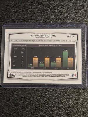 2014 Bowman Draft #BCA-SA Spencer Adams Chrome Draft Pick Autographs - Thumbnail 2