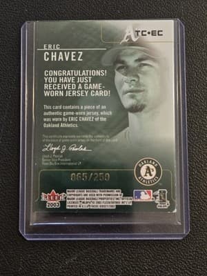 2003 Fleer Focus Jersey Edition Eric Chavez Team Colors Jersey Multi Color #/250 - Thumbnail 2
