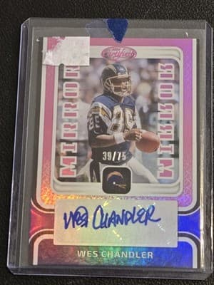 2024 Panini Certified #MS-WCHA Wes Chandler Mirror Signatures Pink #/75