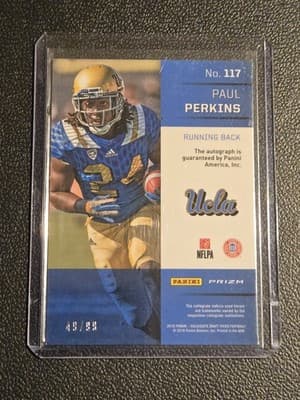 2016 Panini Prizm Collegiate Draft Picks Paul Perkins Autographs Purple #/99 - Thumbnail 2