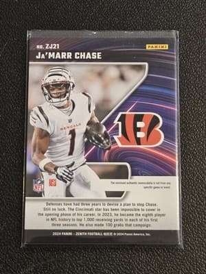 2024 Panini Zenith #ZJ21 Ja'Marr Chase Z Jersey - Thumbnail 2