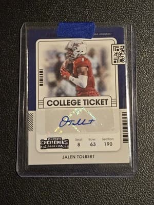 2022 Panini Draft Picks Jalen Tolbert Contenders College Ticket Autograph