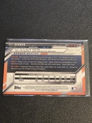 2016 Bowman Chrome Mike Gerber Prospects Autographs Purple Refractor #/250 - Thumbnail 2