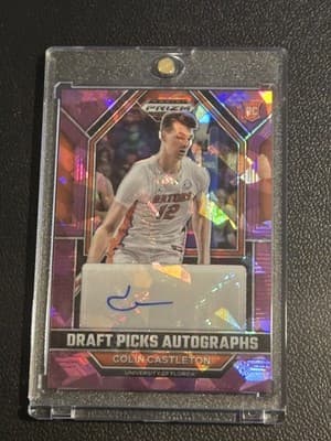 2023 Panini Prizm Draft Colin Castleton Draft Picks Autographs Purple Ice #/99