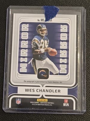 2024 Panini Certified #MS-WCHA Wes Chandler Mirror Signatures Pink #/75 - Thumbnail 2
