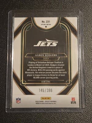 2024 Panini Select #231 Aaron Rodgers Orange Prizm Shock #/399 - Thumbnail 2