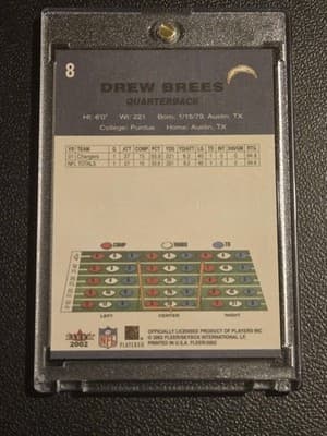 2002 Fleer #8 Drew Brees - Thumbnail 2