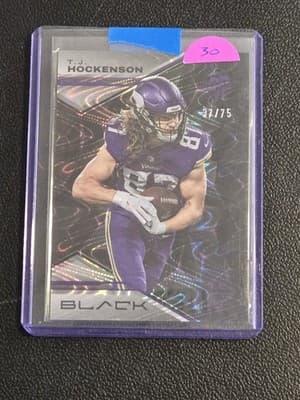 2023 Panini Black #55 T.J. Hockenson Royal #/75