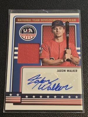 2023 Panini USA Baseball Jaxon Walker NTD Program Signatures Blue