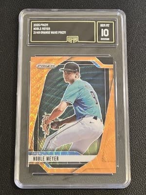 2025 Panini Prizm #146 Noble Meyer Orange Wave Prizm GMA 10 #/49