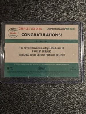 2023 Topps Chrome Platinum Anniversary Charles Leblanc Autographs #/199 - Thumbnail 2