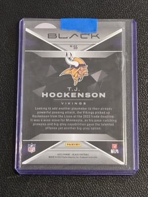 2023 Panini Black #55 T.J. Hockenson Royal #/75 - Thumbnail 2