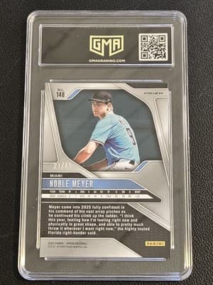 2025 Panini Prizm #146 Noble Meyer Orange Wave Prizm GMA 10 #/49 - Thumbnail 2