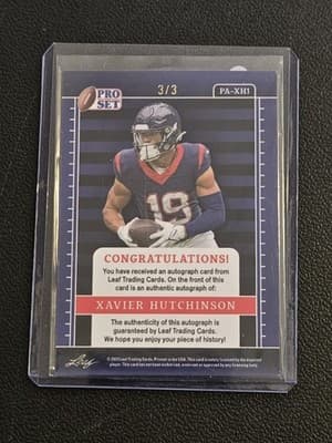 2023 Leaf Trinity - Patch Autographs Red #PA-XH1 Xavier Hutchinson #/3 - Thumbnail 2